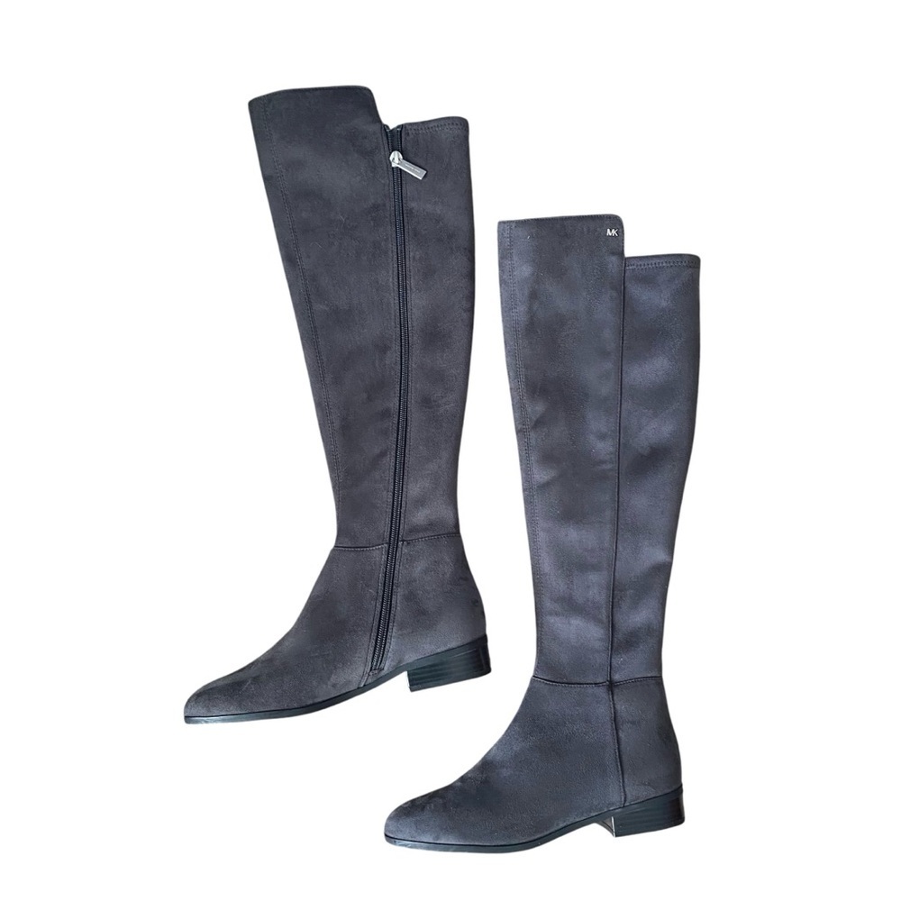 Michael Kors Bromley Gray Faux Suede Knee-High Riding Boots Size 6M